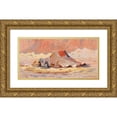 thumbnail image 1 of Henry&nbsp;Brokman 14x9 Gold Ornate Wood Frame and Double Matted Museum Art Print Titled - Arab Tent in the Desert in Blidah (1890), 1 of 4