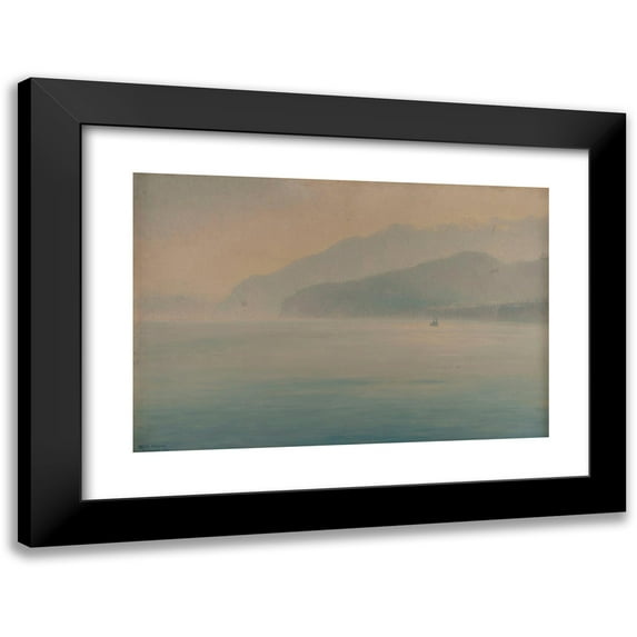 Henry Brokman 18x13 Black Modern Framed Museum Art Print Titled - Cote De Sorrente, Blue and Silver (1913)