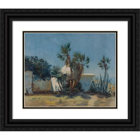 Henry Brokman 18x15 Black Ornate Wood Framed Double Matted Museum Art Print Titled - L'Oasis (1890)