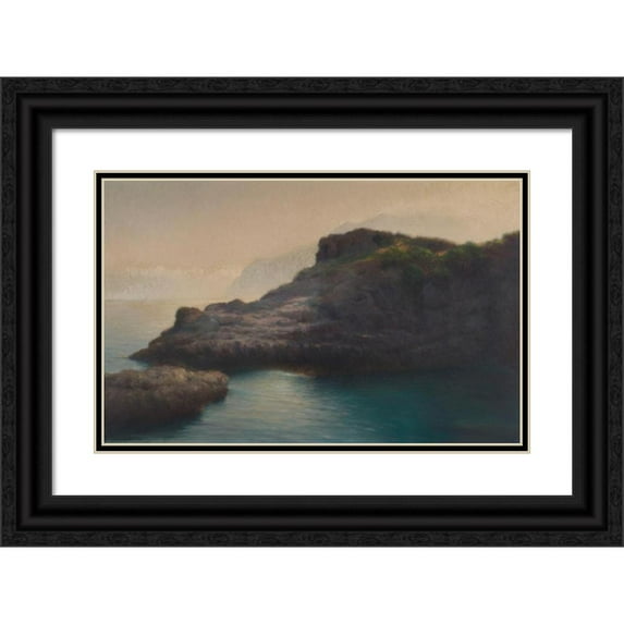 Henry Brokman 24x17 Black Ornate Framed Double Matted Museum Art Print Titled: Cap De Sorrente (1912)