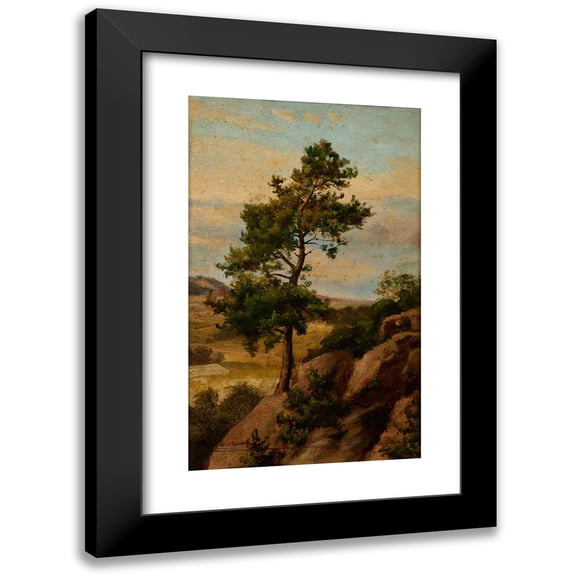 Henryk Grabiński 10x14 Black Modern Framed Museum Art Print Titled - Stone Pine (1870)