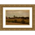 thumbnail image 1 of Henryk Grabiński 14x11 Gold Ornate Wood Frame and Double Matted Museum Art Print Titled - Village Near Krakow (1870), 1 of 4