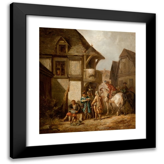 Henryk Pillati 12x13 Black Modern Framed Museum Art Print Titled - Return of the ‘Lisowczycy’ (1868)