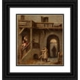 thumbnail image 1 of Henryk Pillati 12x13 Black Ornate Wood Framed Double Matted Museum Art Print Titled: Street Fiddler (1863), 1 of 5