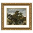 thumbnail image 1 of Henryk Rodakowski 23x20 Gold Ornate Framed and Double Matted Museum Art Print Titled - Landscape from Bortniki at the Dniester River (1878), 1 of 4
