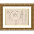 thumbnail image 1 of Henryk Siemiradzki 14x11 Gold Ornate Wood Frame and Double Matted Museum Art Print Titled - Sketches of Decorations for the Image 'Funeral of the Ruthenian Leader' (1881-1883), 1 of 4