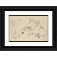 thumbnail image 1 of Henryk Siemiradzki 18x13 Black Ornate Wood Framed Double Matted Museum Art Print Titled - Similarly and Sketches of Two Women (En Face and from Profile) (1883-1884), 1 of 5