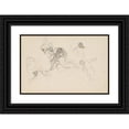 thumbnail image 1 of Henryk Siemiradzki 18x13 Black Ornate Wood Framed Double Matted Museum Art Print Titled - Sketches to the Ceiling of 'Andromeda'; Group with the Goddess, Sketch of Perseus (1883-1884), 1 of 5