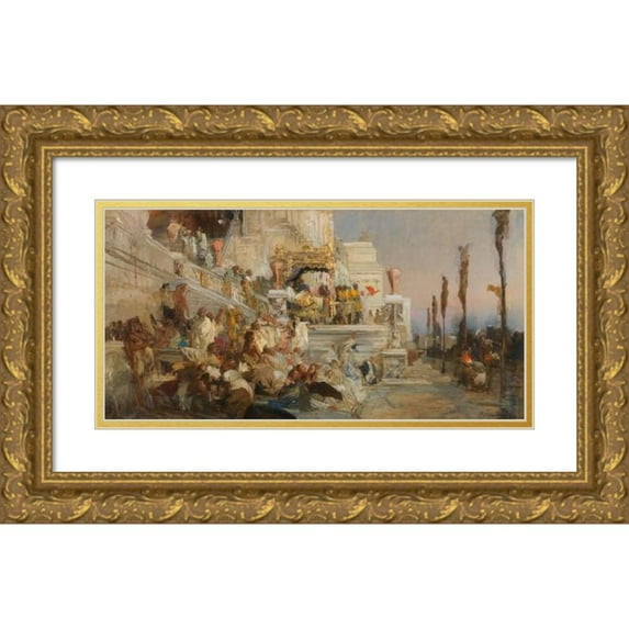 Henryk Siemiradzki 24x14 Gold Ornate Framed and Double Matted Museum Art Print Titled - Study for the Torches of Nero