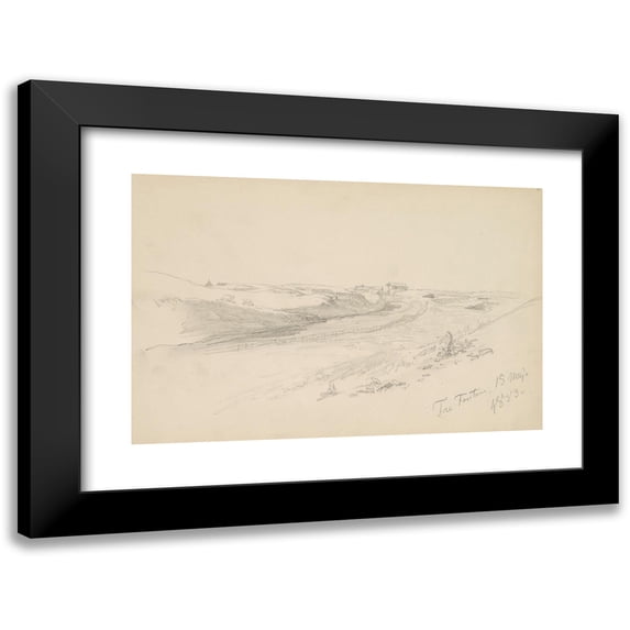 Henryk Siemiradzki 24x17 Black Modern Framed Museum Art Print Titled - Extensive View of the Tre Fontane Abbey (1883)