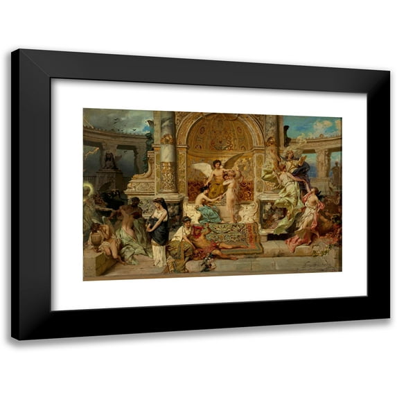 Henryk Siemiradzki 24x17 Black Modern Framed Museum Art Print Titled - Stage Curtain in the Krakow Theatre, Sketch (1893-1894)
