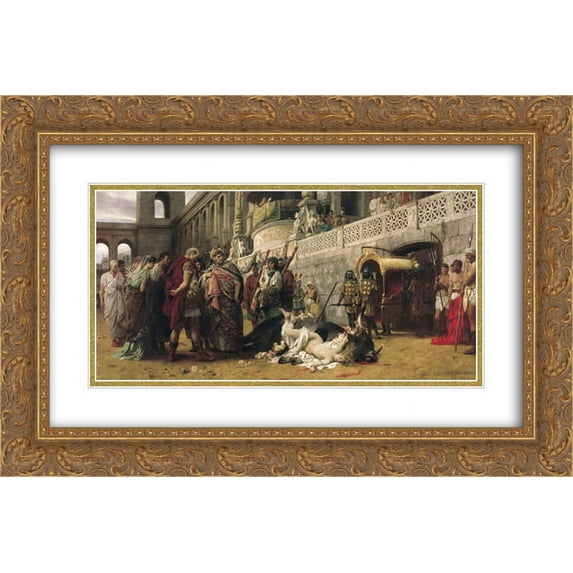 Henryk Siemiradzki 2x Matted 24x16 Gold Ornate Framed Art Print 'Christian Dirce'