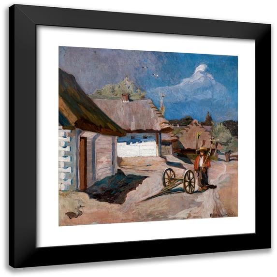 Henryk Szczygliński 12x12 Black Modern Framed Museum Art Print Titled - Country Road (1902)