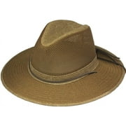 Henschel Aussie Breezer Original Made in USA Cotton Mesh Hat 5312 / 5310 from Miami Hat Shop, UPF50+, Packable Earth, 3X-Large