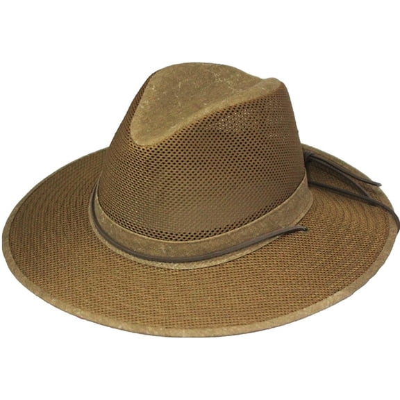 Henschel Aussie Breezer Original Made in USA Cotton Mesh Hat 5312 / 5310 from Miami Hat Shop, UPF50+, Packable (Earth, 3X-Large)