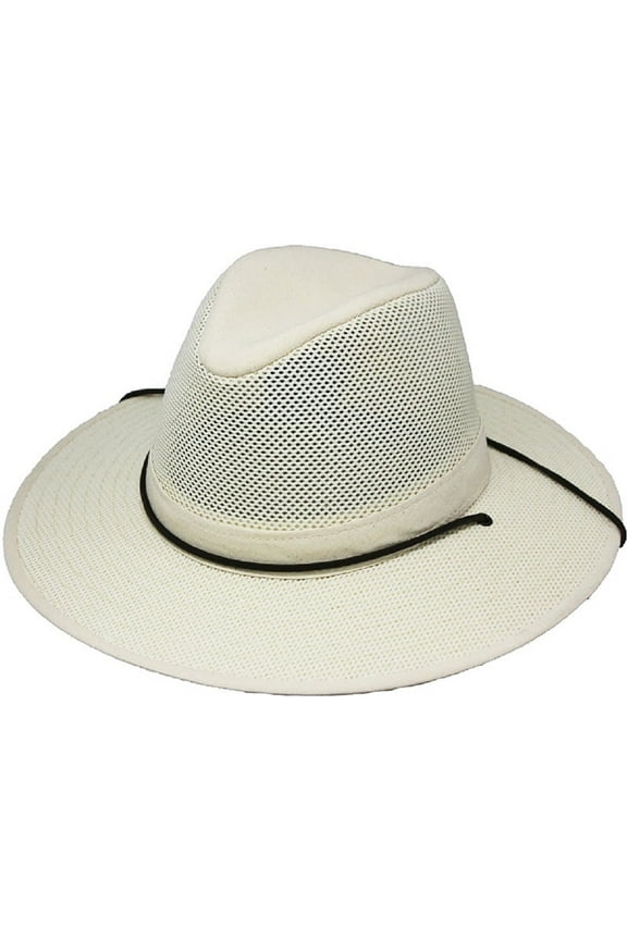 Aussie Breezer Original Made in USA Cotton Mesh Hat 5312 / 5310 from Miami Hat Shop, UPF50+, Packable (Natural, Medium)