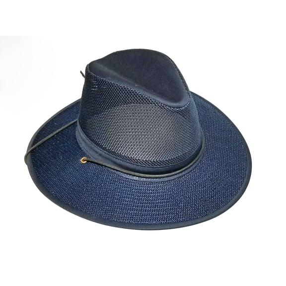 Henschel Aussie Breezer Original Made in USA Cotton Mesh Hat 5312 / 5310 from Miami Hat Shop, UPF50+, Packable (Navy, Medium)