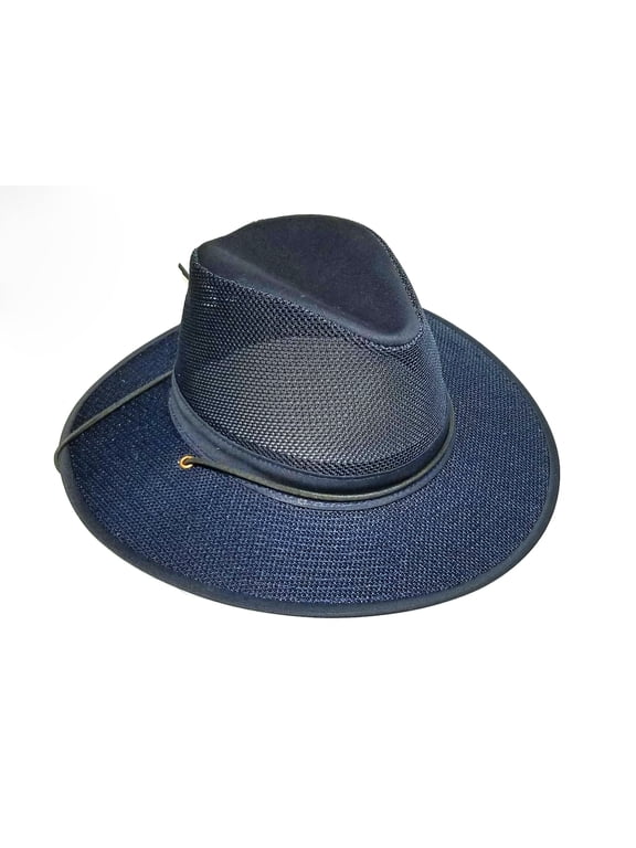 Aussie Breezer Original Made in USA Cotton Mesh Hat 5312 / 5310 from Miami Hat Shop, UPF50+, Packable (Navy, Medium)