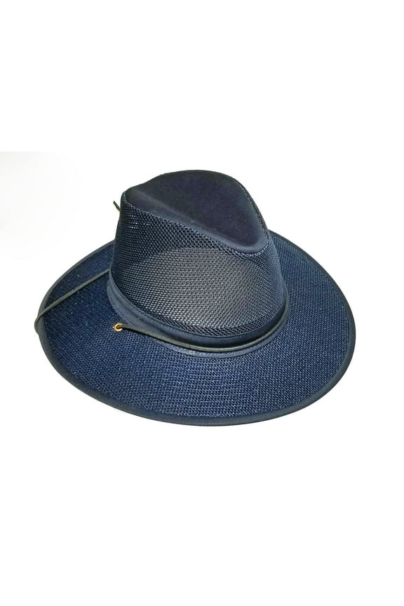 Aussie Breezer Original Made in USA Cotton Mesh Hat 5312 / 5310 from Miami Hat Shop, UPF50+, Packable (Navy, XX-Large)