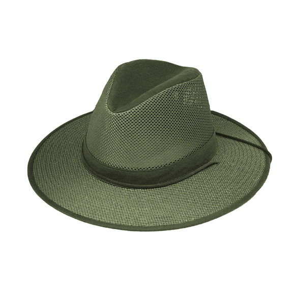 Henschel Aussie Breezer Original Made in USA Cotton Mesh Hat 5312 / 5310 from Miami Hat Shop, UPF50+, Packable (Olive, Small)