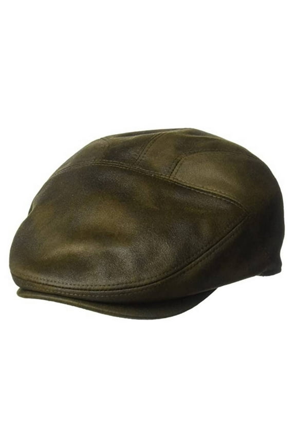 Faux Ultra-Suede Leather Ivy Hat Newsboy Flat Cap 4525 New Shape (Distressed Brown,Medium)