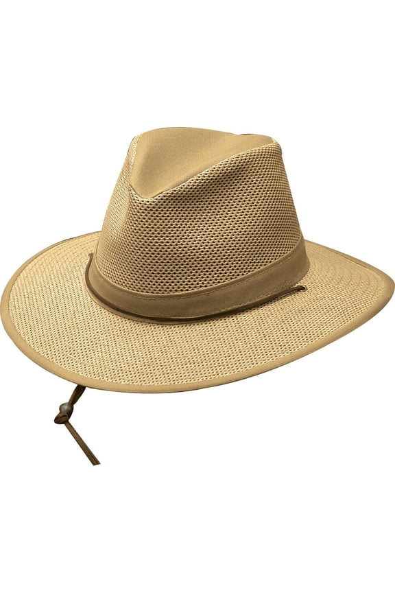Polycotton Packable Mesh Breezer Safari Hat (Men)