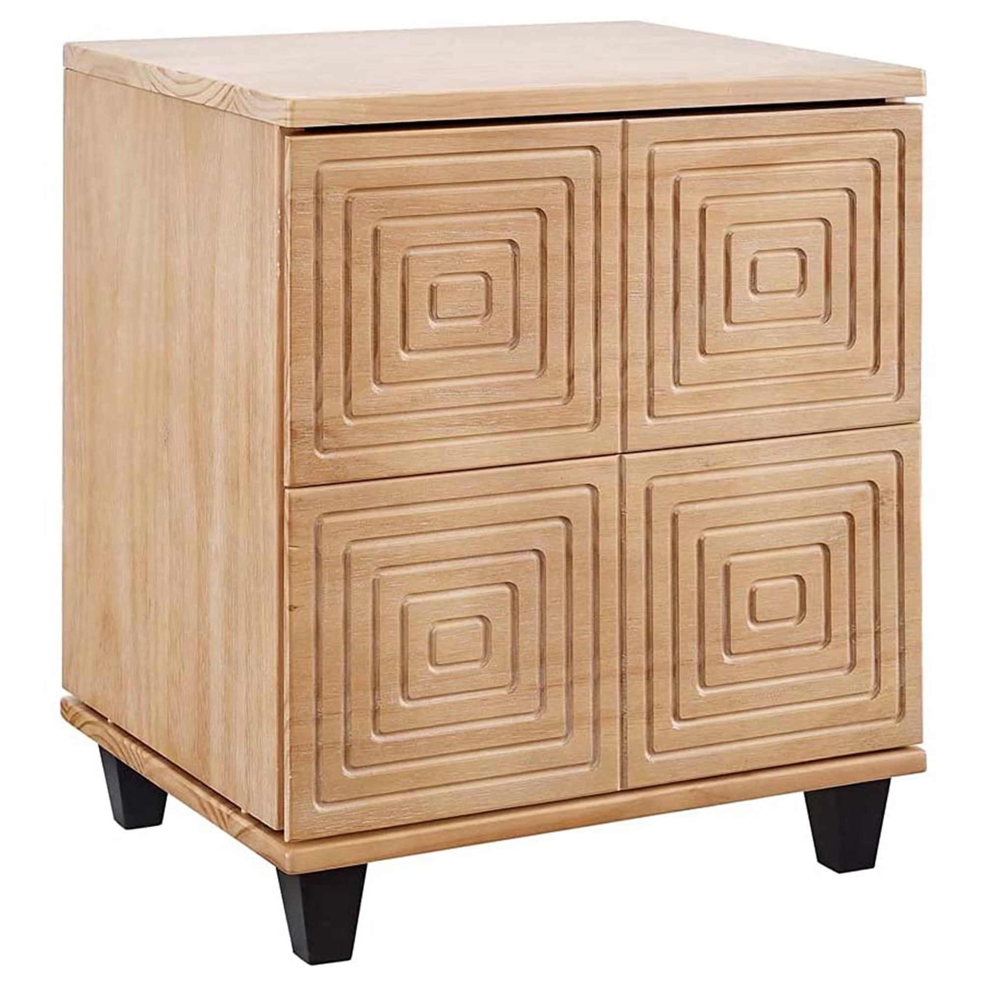 Hensley 22 Inch Light Brown Solid Wood 2 Drawer Nightstand