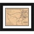 thumbnail image 1 of Hensoldt 14x12 Black Ornate Wood Framed with Double Matting Museum Art Print Titled - Railroad System Of Texas - Hensoldt 1883, 1 of 4