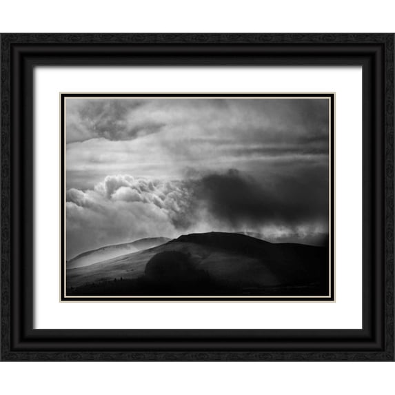 Henson, Martin 24x19 Black Ornate Wood Framed with Double Matting Museum Art Print Titled - Misty Weather VIII
