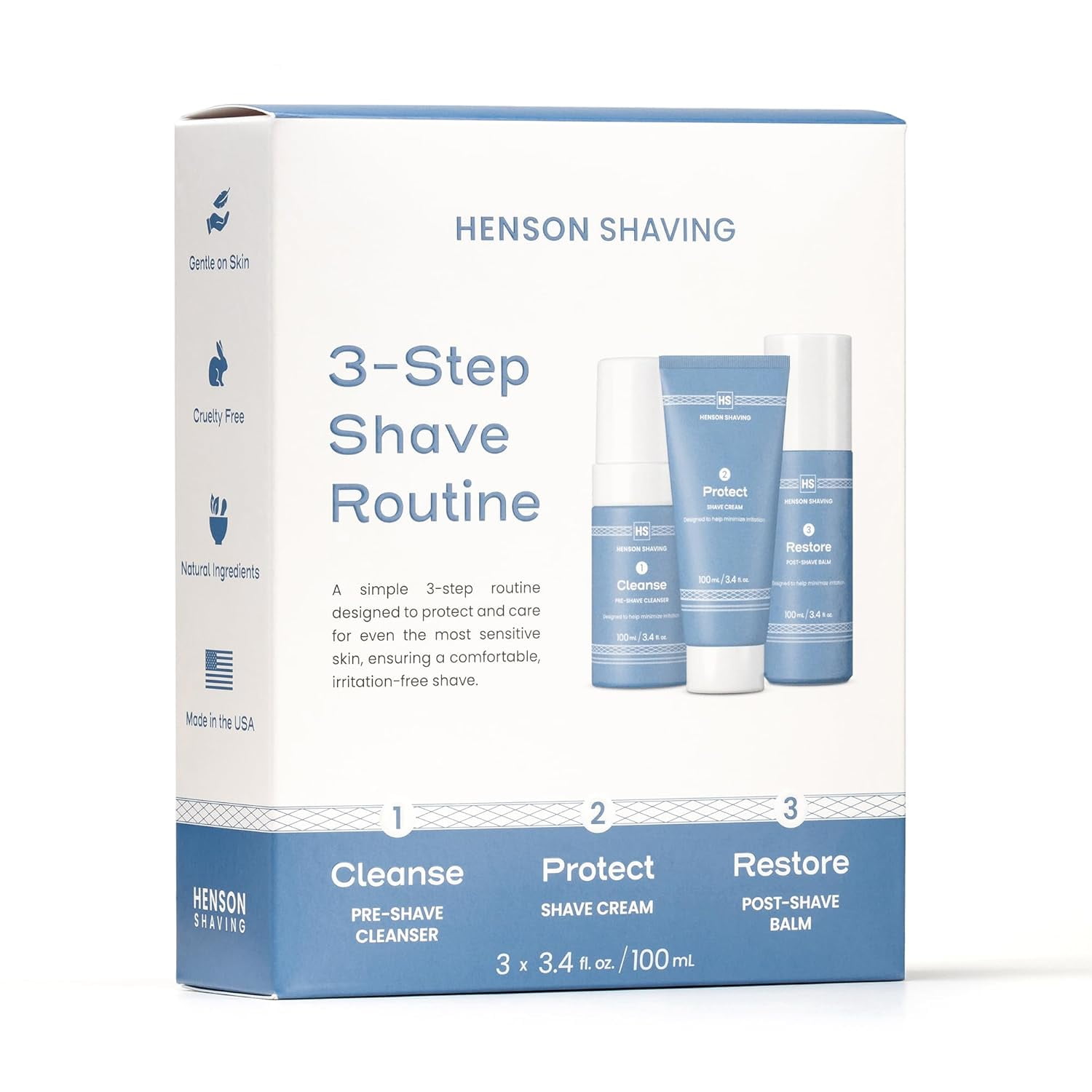 Henson Shaving 3-Step Shave Routine - Face Wash + Shave Cream + Aftershave  Balm - Walmart.com