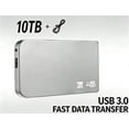 thumbnail image 1 of Hent External USB Hard Drive (10TB) — Portable Mobile Storage & Backup, Ultra-Slim Capacity Expansion Device (USB 3.0) — Compatible with PC, Mac, and Laptops (Silver), 1 of 4