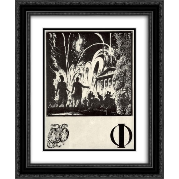 Heorhiy Narbut 2x Matted 20x24 Black Ornate Framed Art Print 'Sheet 'F' from the album 'Ukrainian alphabet''