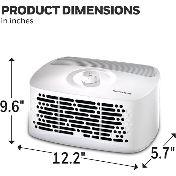 Hepaclean Tabletop Air Purifier - HEPA Filter, White, 85 sq. Ft. Coverage