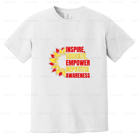 Hepatitis Awareness Sunflower Lovers Inspire Gift, Support, Ribbon, Hope, Comfort Color T-Shirt Unisex, up to 4XL