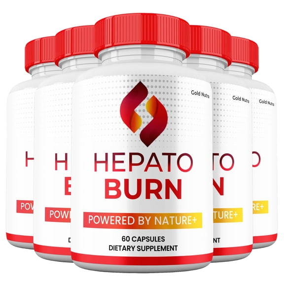 Hepato Burn Capsules, Maximum Strength All Natural Formula, HepatoBurn Pills Supplement, 60 Capsules (5 Pack)