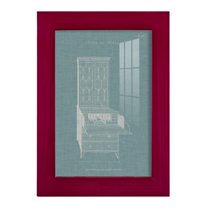 Hepplewhite Desk & Bookcase I - Framed Print w/glass - Cherry Red