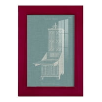 Hepplewhite Desk & Bookcase IV - Framed Print w/glass - Cherry Red