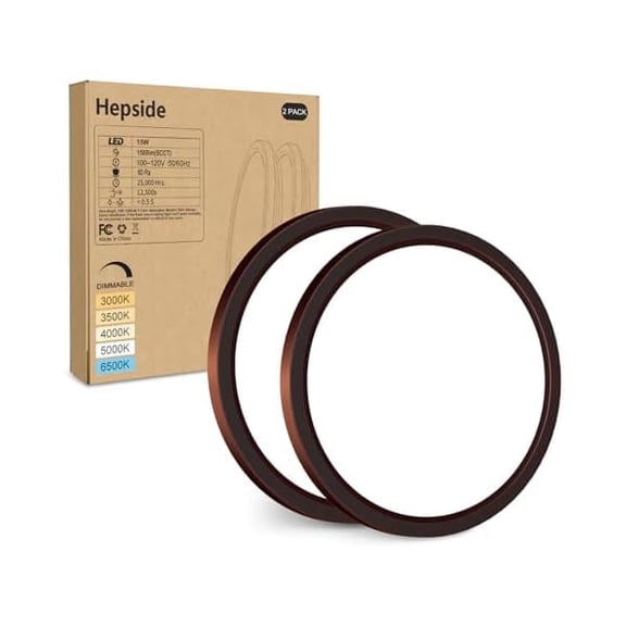 HOVMAP 2PCLED Flush Mount Ceiling Light Fixture Oil Rubbed Bronze, 7" 15W Dimmable 5CCT Low Profile Ceiling Lights, 1500LM Round Lamp for Bathroom, Bedroom, Closet, Kitchen, Hallway, Bronze