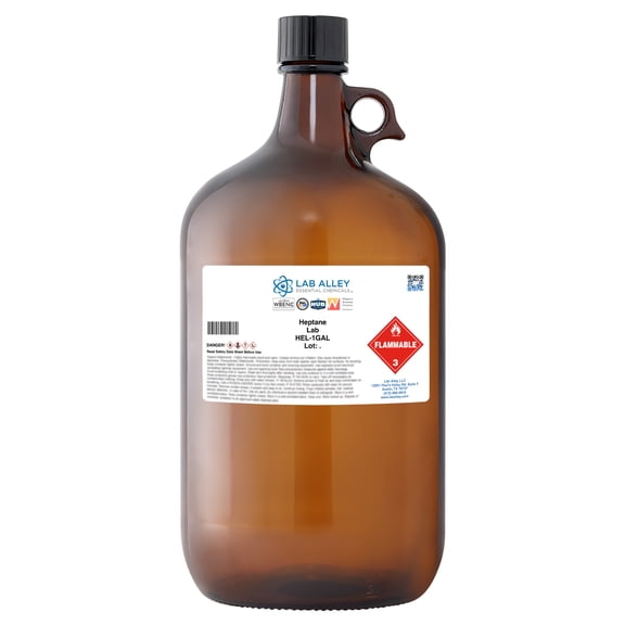 Lab Alley Heptane Chemical Solvent, Lab Grade, 1 Gallon