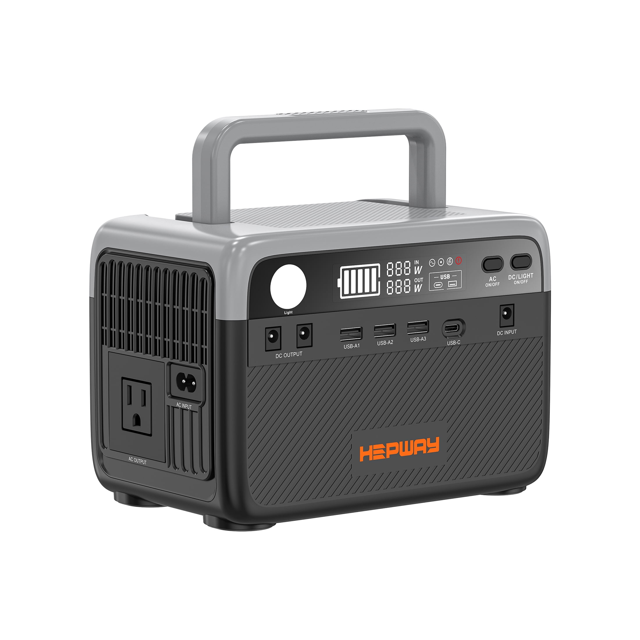 Hepway H30 Portable Power Station,300W Solar Generator,288Wh  LiFePO4 Battery,2 AC 120V Outlets,PD 100W USB-C Output w/ LED, 90000mah Power Bank for Hurricane Emergency Outdoor Camping RVs Home Use
