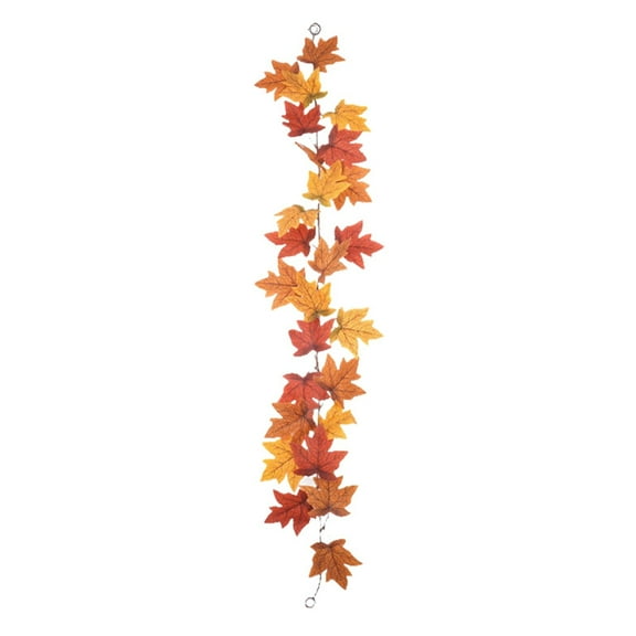Heqing Boutique 2025 New Fall Garland 40 inch Realistic Fade Maple Leaves Garland Hanging Autumn Decorm for Thanksgiving Wedding Fireplace Decor Fall Leaves Garl