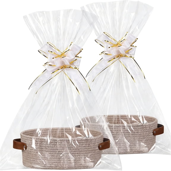 Heqing Boutique 2026 New 1Pc Gift Basket With Wrap Bag,Empty Small Woven Basket for Gift,Cute Decorative Gift Organizer for Baby Showers,Easter