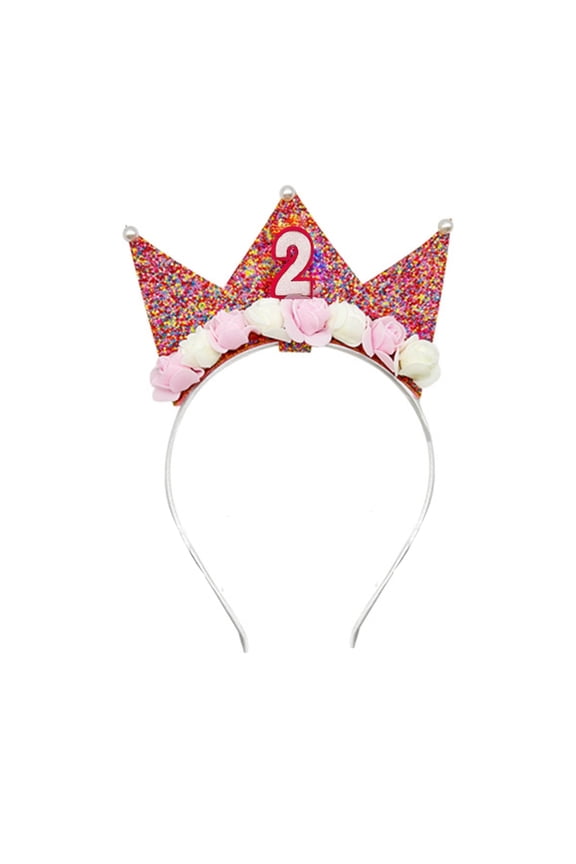 2026 New Birthday Girl Headband Birthday Crown Headbands for Toddlers Girls Birthday Crown Glitter Birthday Girl