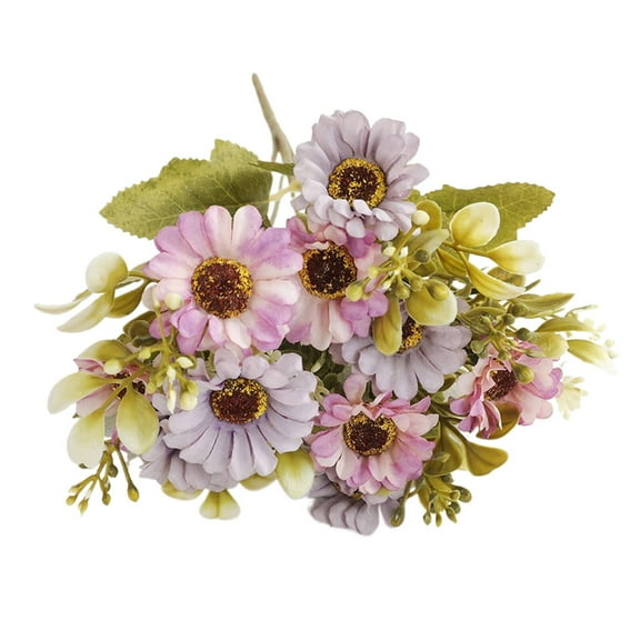 Heqing Boutique 2026 New European Style Small Bouquets Artificial Flower Daisies Hairpin Decoration Autumn Colors 10 Star Shaped Chrysanthemums