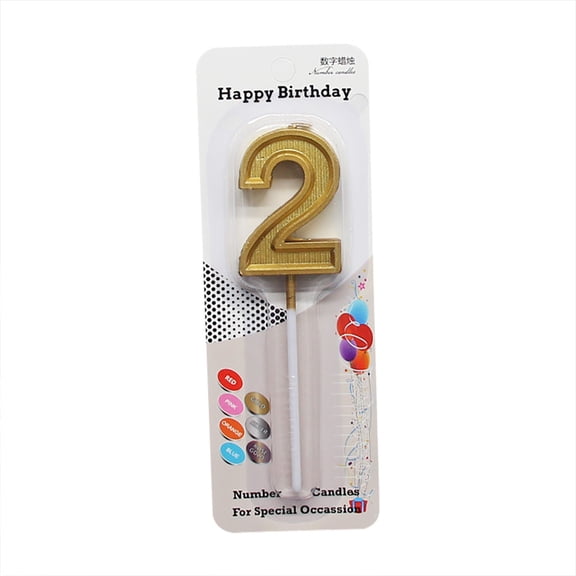 Heqing Boutique 2026 New Glitter Number Candles Gold Number 0-9 Birthday Party Candle Cake