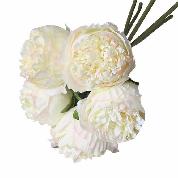 Heqing Boutique 2026 New Hand Tied Flower Bouquet Simulation 5 Peonies North American European Style Garden Home Decoration Ornaments