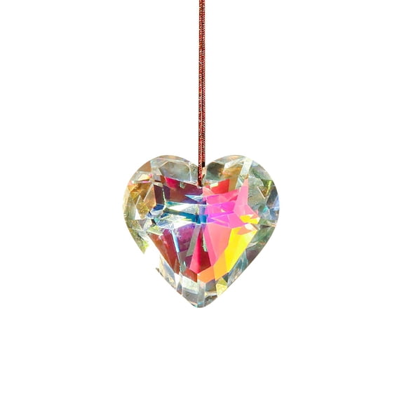 Heqing Boutique 2026 New Hanging Heart Handicraft Hanging Peach Heart Crystal Craft Jewelry Accessories Chandelier Decoration Lighting Window Pendant