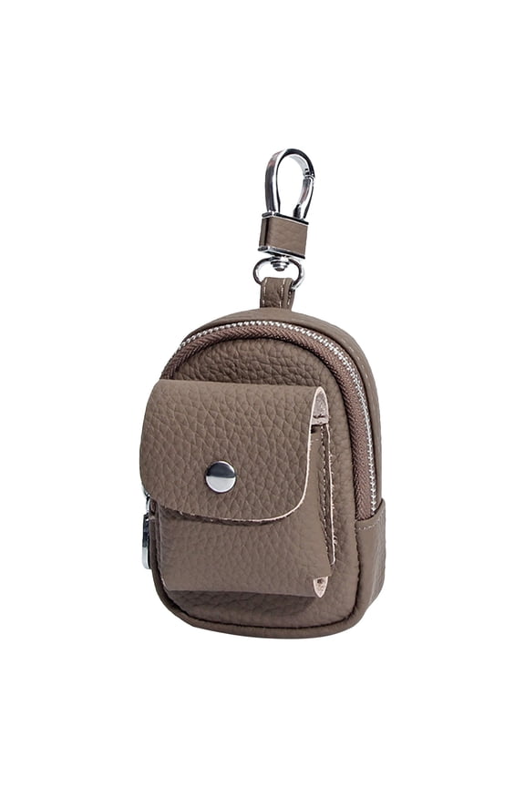 Clearance Leather Mini Backpack Keychain,Cute Travel Coin Purse & Makeup Bag Keychain, Card Holder Data Cable organizer Small organizer