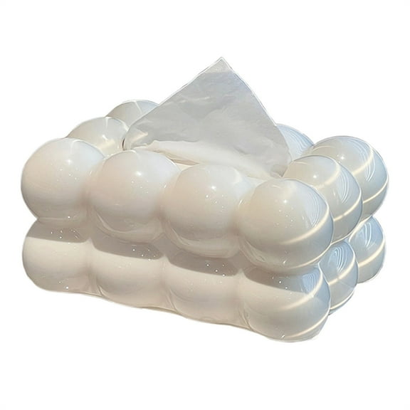 Heqing Boutique Hot Sale Ceramic Tissue Box Case Holder - Facial Paper organizer Dispenser | Bubble Design Napkin Dispenser | Creative Decorative Napkin Dispenser for Car, Bathroom, Living Room