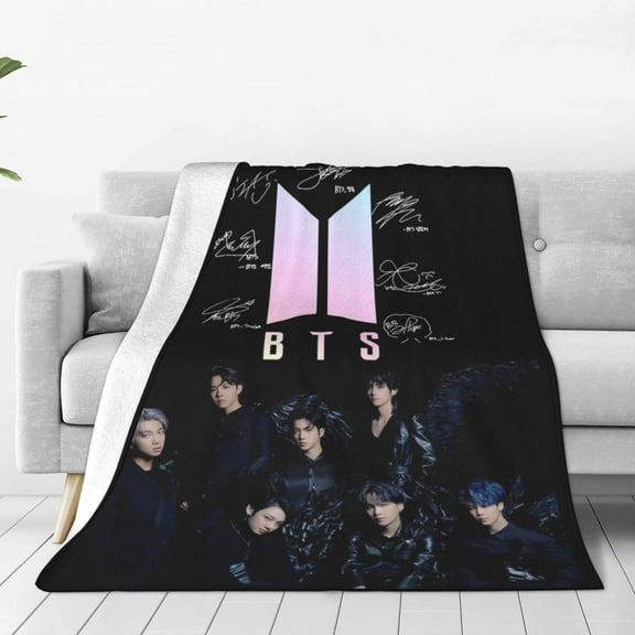 Heqqred Kpop BTS Flannel Throw, 50" x 40"